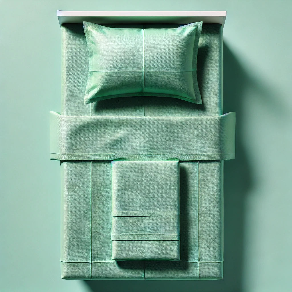 Set lenjerie pat de unică folosință, material netesut, 3 piese – cearceaf, față de pernă, husă pilotă