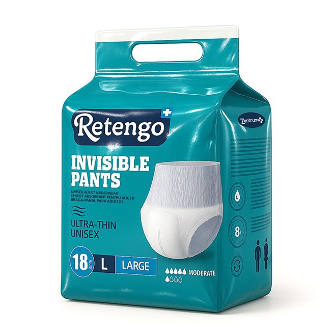 Scutece tip chilot pentru adulti Retengo Invisible Pants L – 18 buc