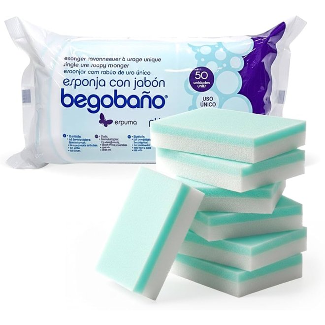 Burete preimpregnat cu sapun și Aloe Vera pentru igienizare pacient, PH 5.5, 14 x 10 cm, pachet 50 buc