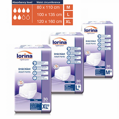 Pañales Tipo Braguita para Adultos Lorina Talla M – 30 Unidades