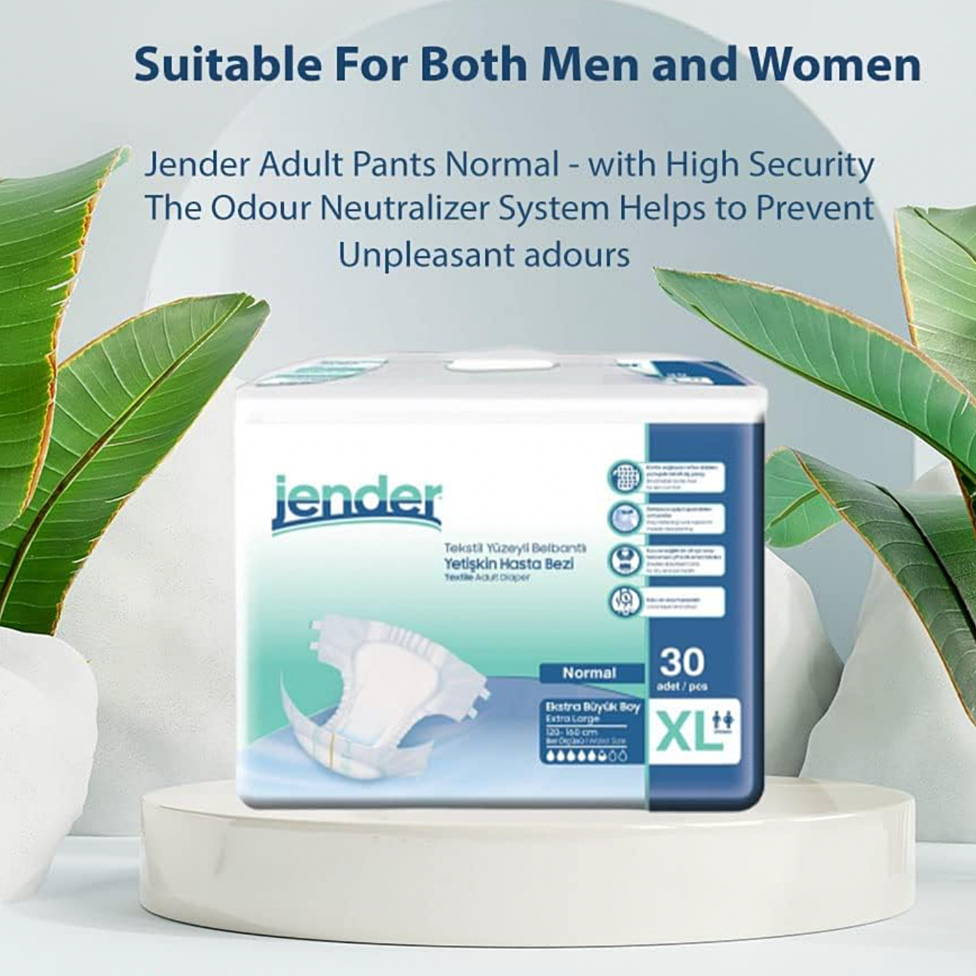 Scutece Adulți Jender, Mărimea L, 90 Buc (3x30)
