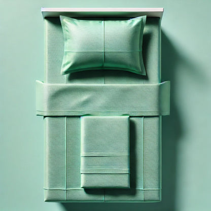 Set lenjerie pat de unică folosință, material netesut, 3 piese – cearceaf, față de pernă, husă pilotă