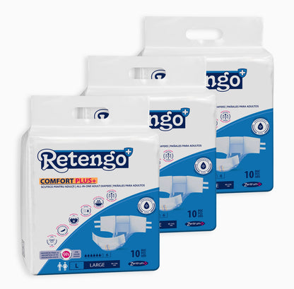 Scutece Adulți Retengo, Mărimea L, Promoție 3 Pachete x 10 Bucăți