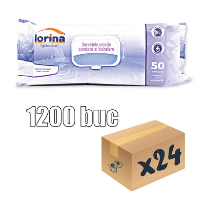 Șervețele Umede LORINA pentru Incontinență Urinară – 1200 Bucăți (24 Pachete)