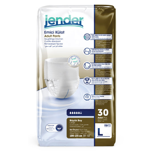 Scutece Chilot Incontinență Jender, Mărimea L, 30 Bucăți