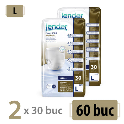 Scutece Chilotei Jender, Mărimea L, 60 Buc (2x30)