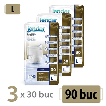 Scutece Tip Chilot Adulți Jender, Mărimea L, 90 Buc (3x30)