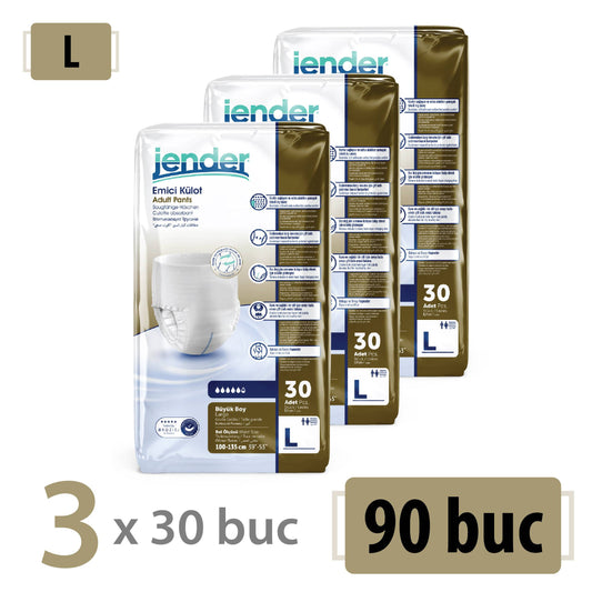 Scutece Tip Chilot Adulți Jender, Mărimea L, 90 Buc (3x30)