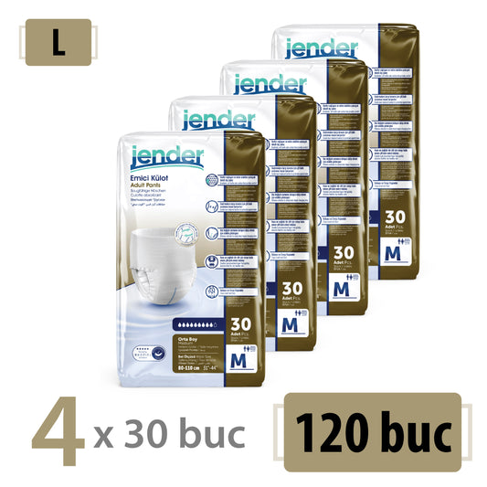 Scutece Chilot Adulți Jender, Mărimea M, 120 Buc – Absorbție Superioară și Confort