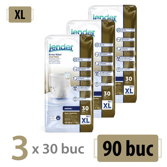 Scutece Tip Chilot Adulți Jender, Mărimea XL, 90 Buc (3x30) – Pachet Promoțional