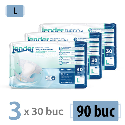 Scutece Adulți Jender, Mărimea L, 90 Buc (3x30)