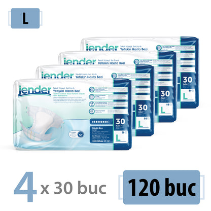 Scutece Adulți Jender, Mărimea L, 120 Buc (4x30) – Pachet Economic