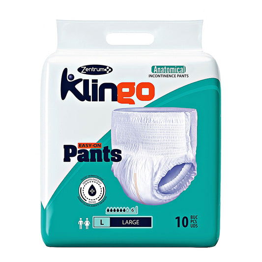 Scutece pentru adulti tip chilot Klingo Easy-on Pants, marimea L, pachet 10 buc