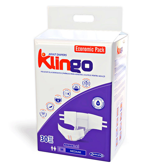 Scutece adult KlinGo, pachet 30 buc, mărimea M