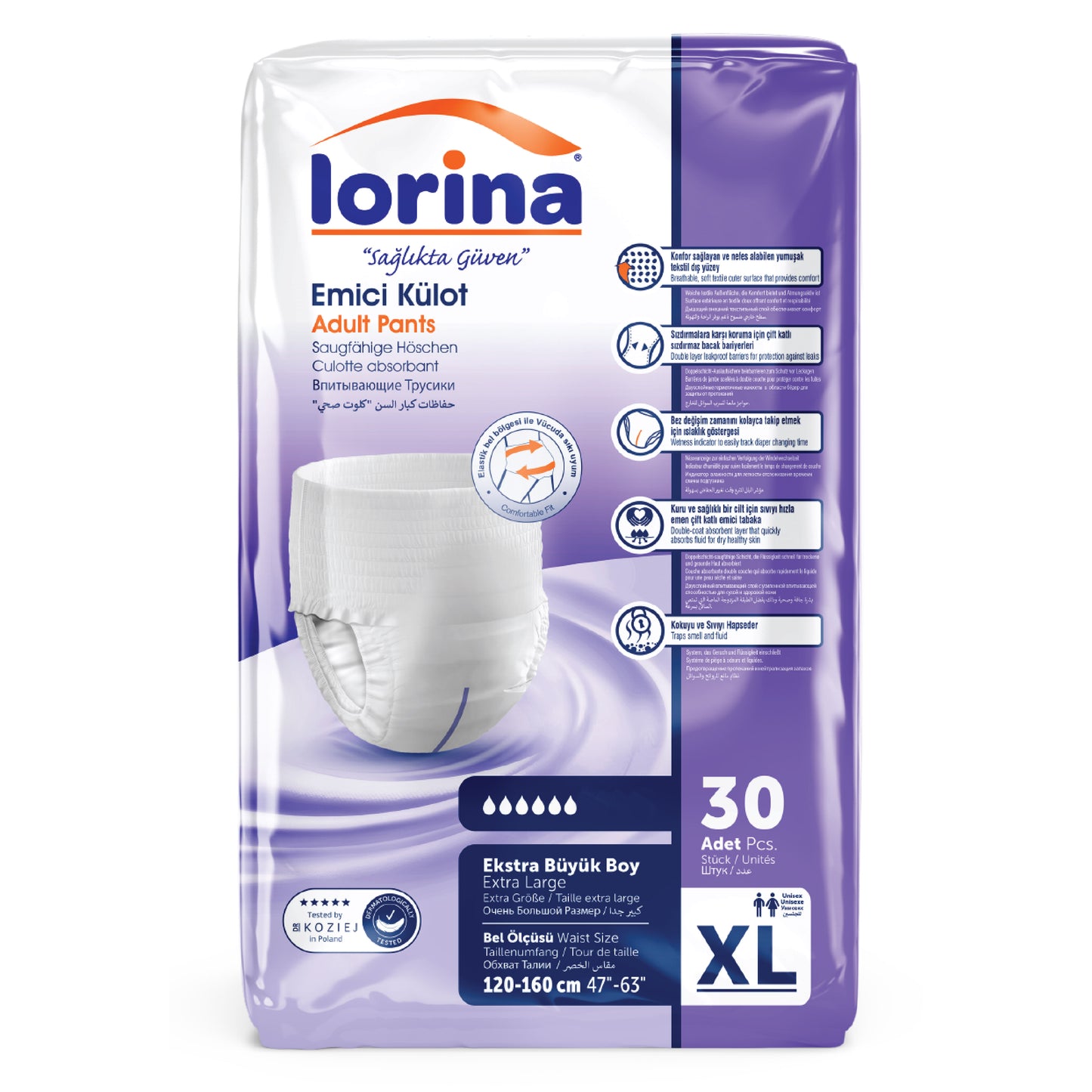 Scutece Chilot pentru Adulți Lorina, Mărimea XL, 30 Buc