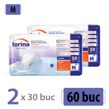 Scutece Adulți Lorina M – Pachet Promo 60 Buc (2x30)