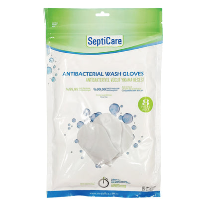 Burete Tip Mănușă Antibacterian cu Clorhexidină și Aloe Vera – 8 Bucăți/Pungă